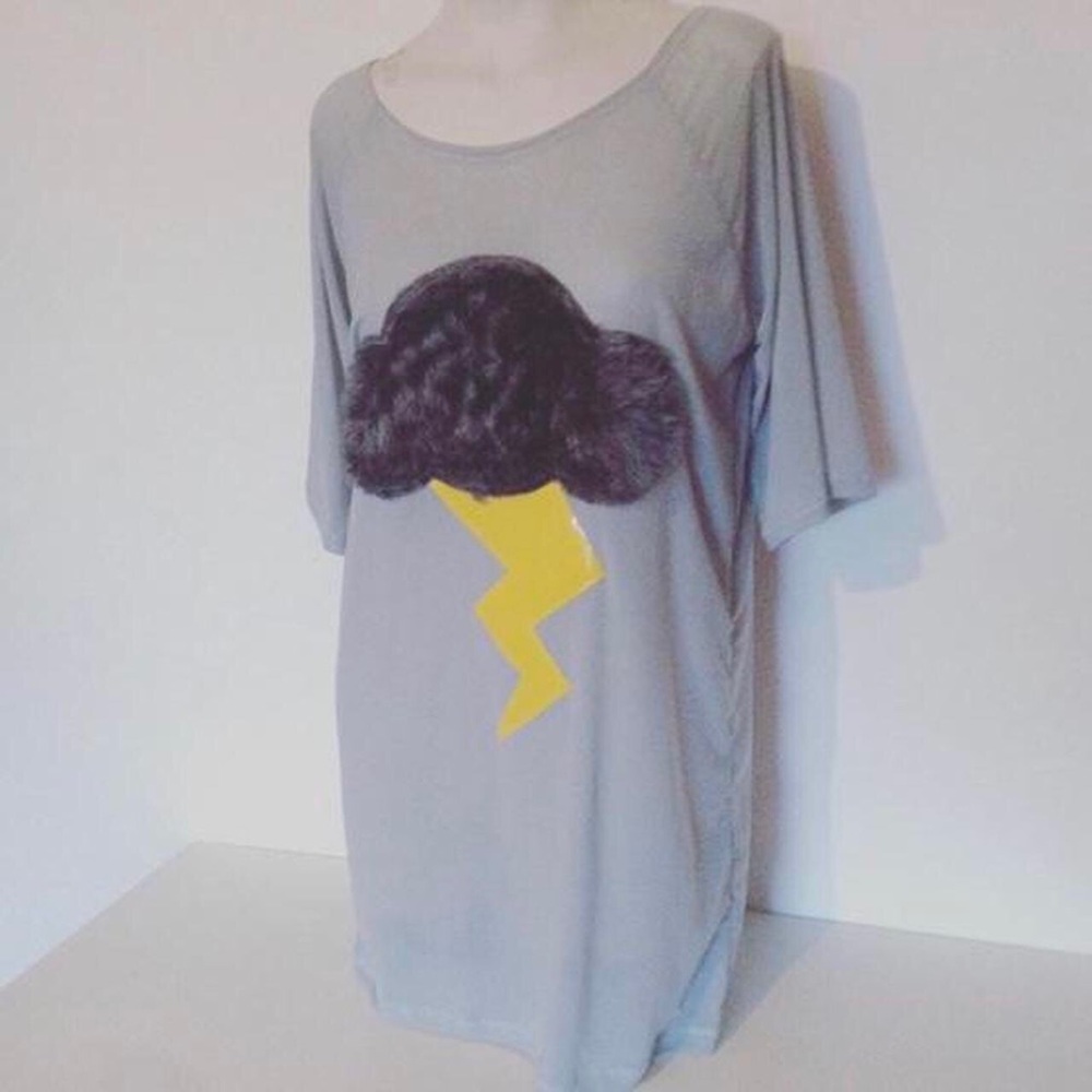 OOAK Handmade Mesh Thunder Cloud Long Shirt/Tunic ☁️ ⚡️